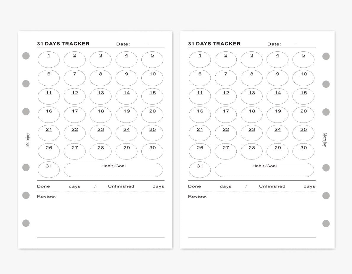 Personal Size Planner Insert Refill — Blank + Timeline + Daily/Weekly/Monthly Pages — 120gsm, 95 × 173 mm