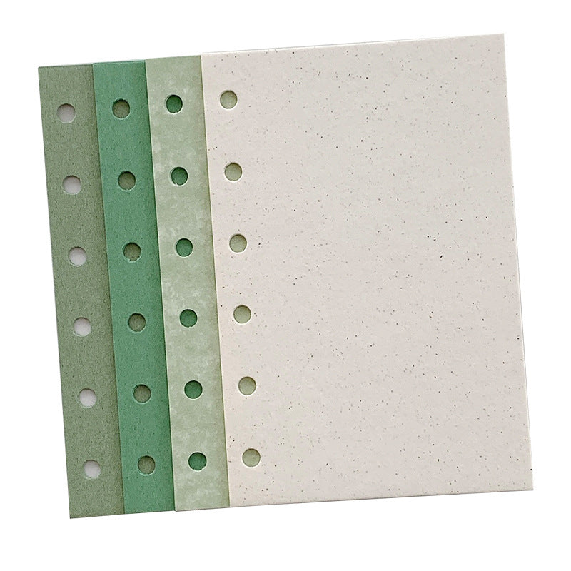 Specialty paper binder insert detail in lime matcha colors for planner layouts