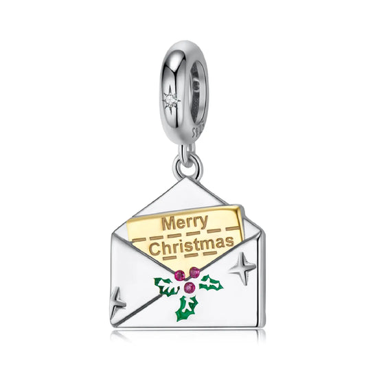 Christmas Letter Double Dangle Charm in Sterling Silver Kozy Lumiere