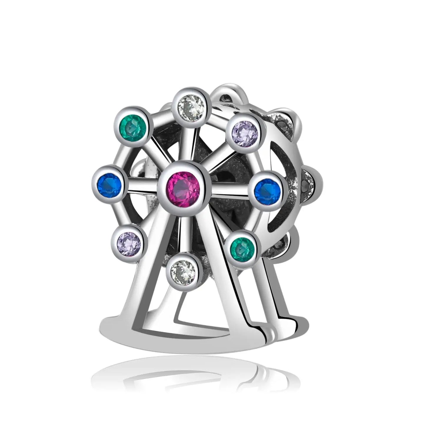 Ferris Wheel Charm Bead in Sterling Silver Kozy Lumiere