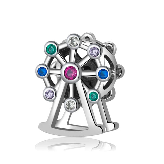 Ferris Wheel Charm Bead in Sterling Silver Kozy Lumiere