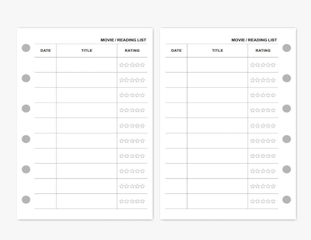 A7 Pocket Size Planner Insert Refill — Blank + Timeline + Daily/Weekly/Monthly Pages — 120gsm, 80 × 120 mm