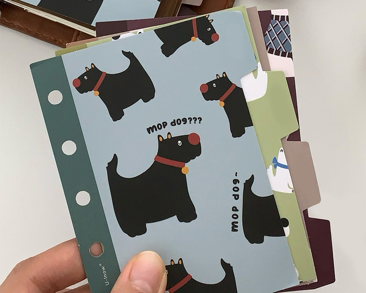 Dog print index divider pages for M5 and A7 planner tabs