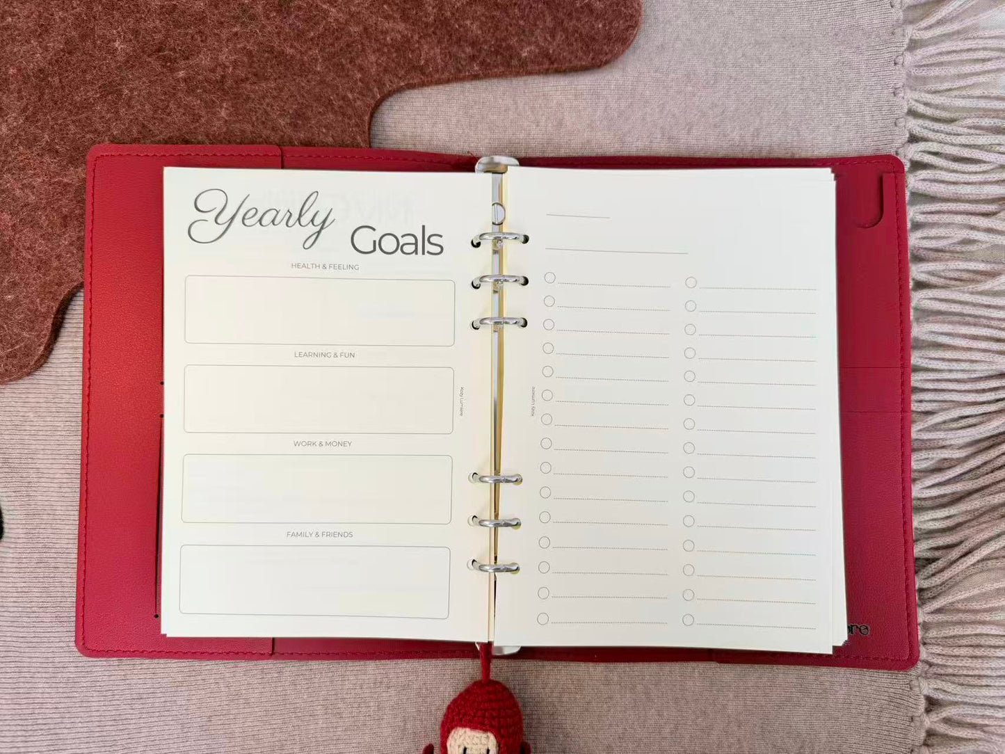 Mindful Living Planner Kit: A5 Awareness Journal & Planner Insert Pages WHITE