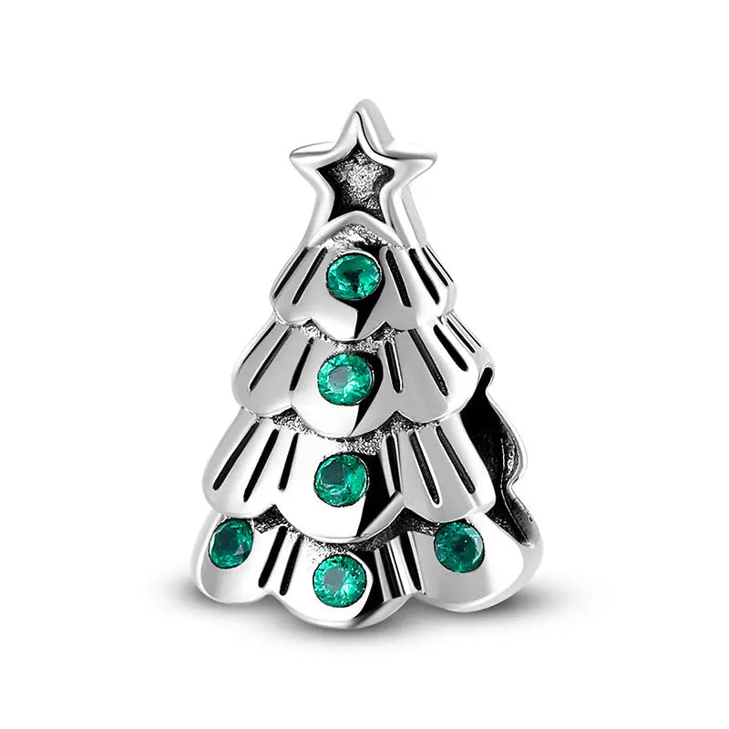 Christmas Tree Charm Bead in Sterling Silver Kozy Lumiere