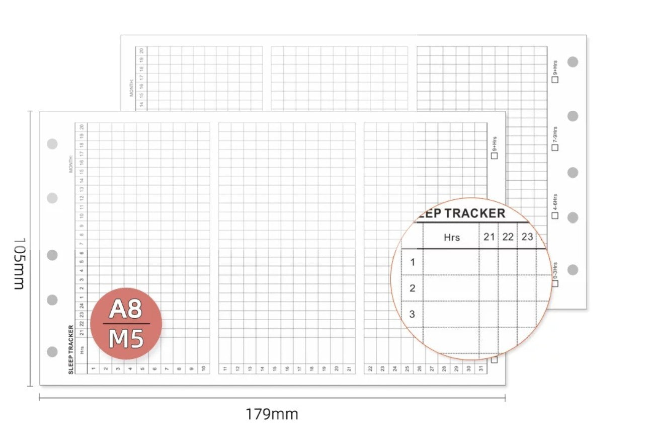 M5/A8 Planner Insert Refill — Blank + Timeline + Daily/Weekly/Monthly Pages — 120gsm, 74 × 105 mm
