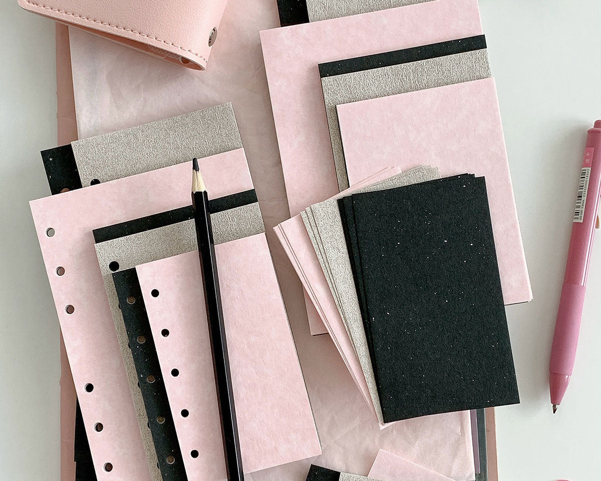 Ash Rose series loose leaf binder inserts with specialty paper refills