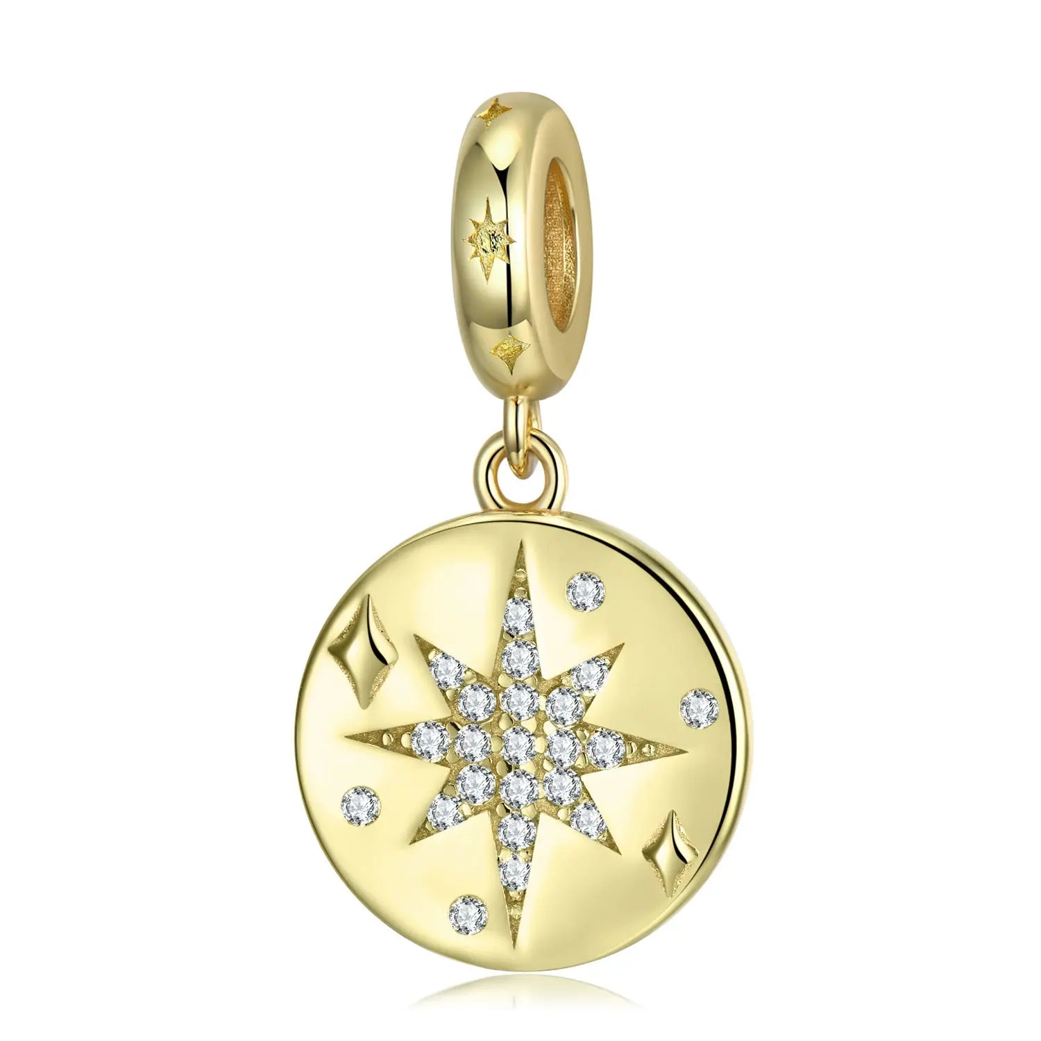 Eight-Pointed Star Dangle Charm in Sterling Silver Kozy Lumiere