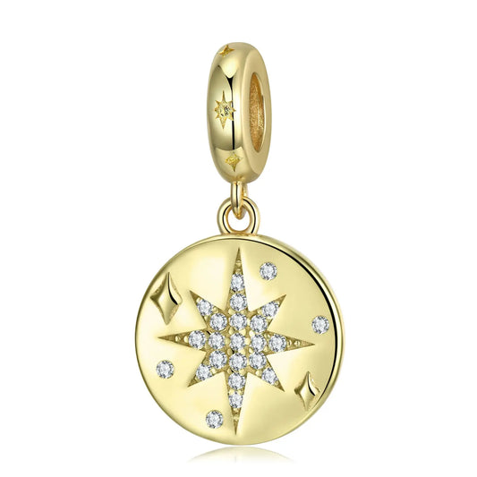 Eight-Pointed Star Dangle Charm in Sterling Silver Kozy Lumiere