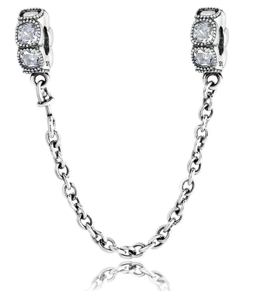 S925 Sterling Silver Safety Chain Charm, DIY Charm, Charm for Bracelet Kozy Lumiere