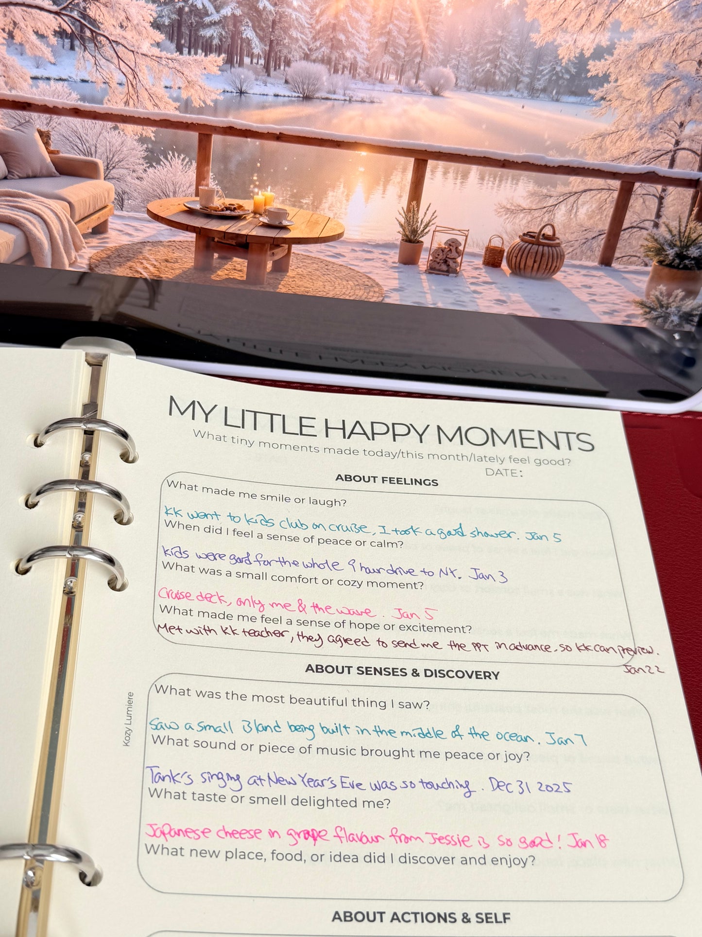 Mindful Living Planner Kit: A5 Awareness Journal & Planner Insert Pages WHITE