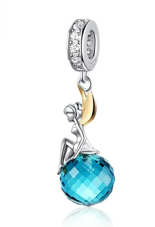 Fairy Planet Dangle Charm in Sterling Silver Kozy Lumiere