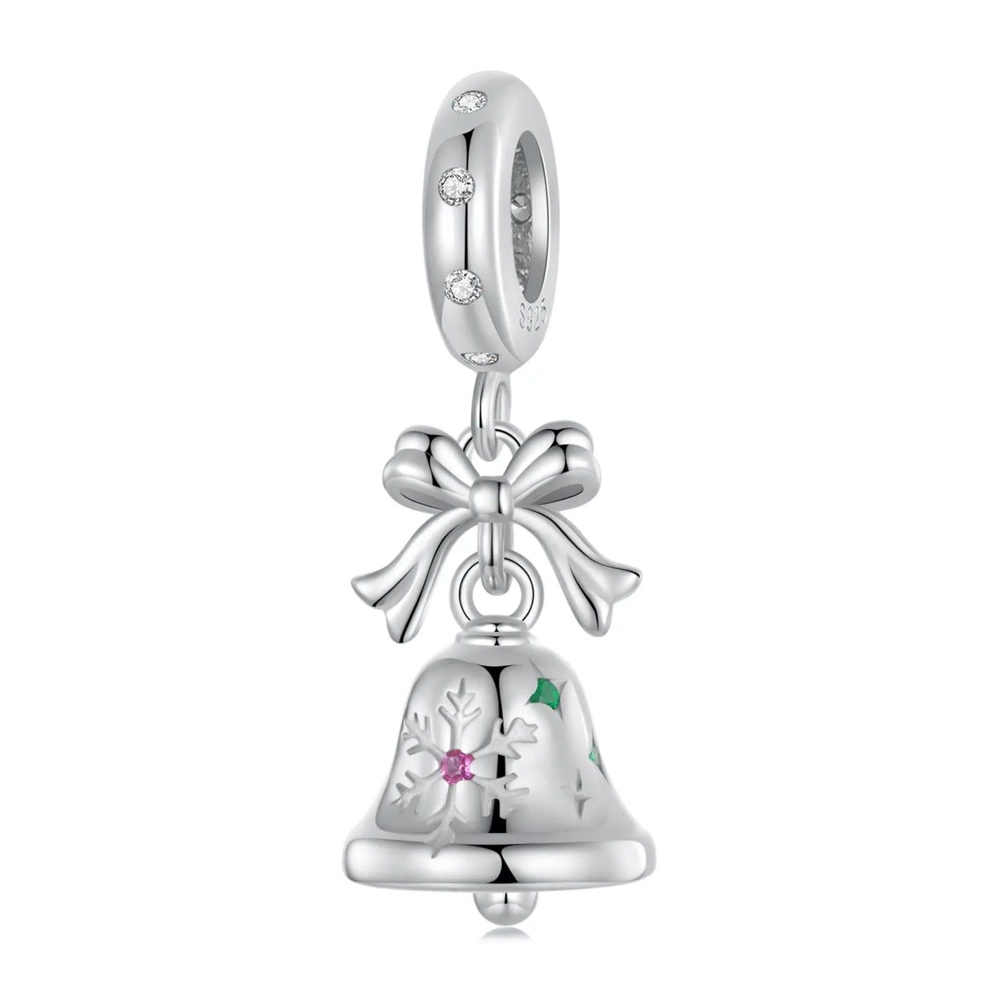 Christmas Bell Dangle Charm in Sterling Silver Kozy Lumiere