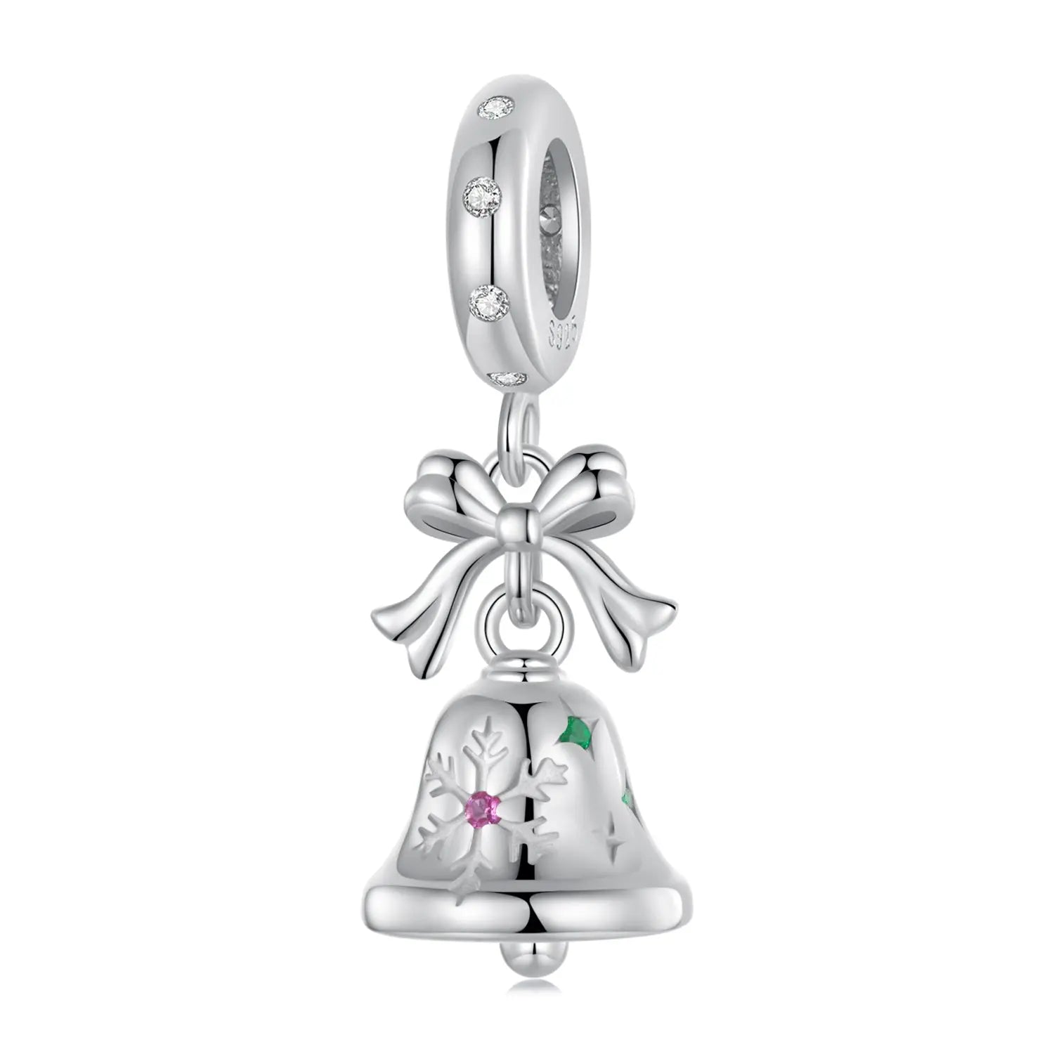 Christmas Bell Dangle Charm in Sterling Silver Kozy Lumiere