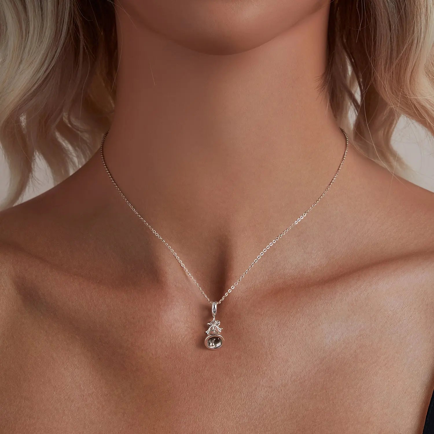 Christmas Bell Dangle Charm in Sterling Silver Kozy Lumiere