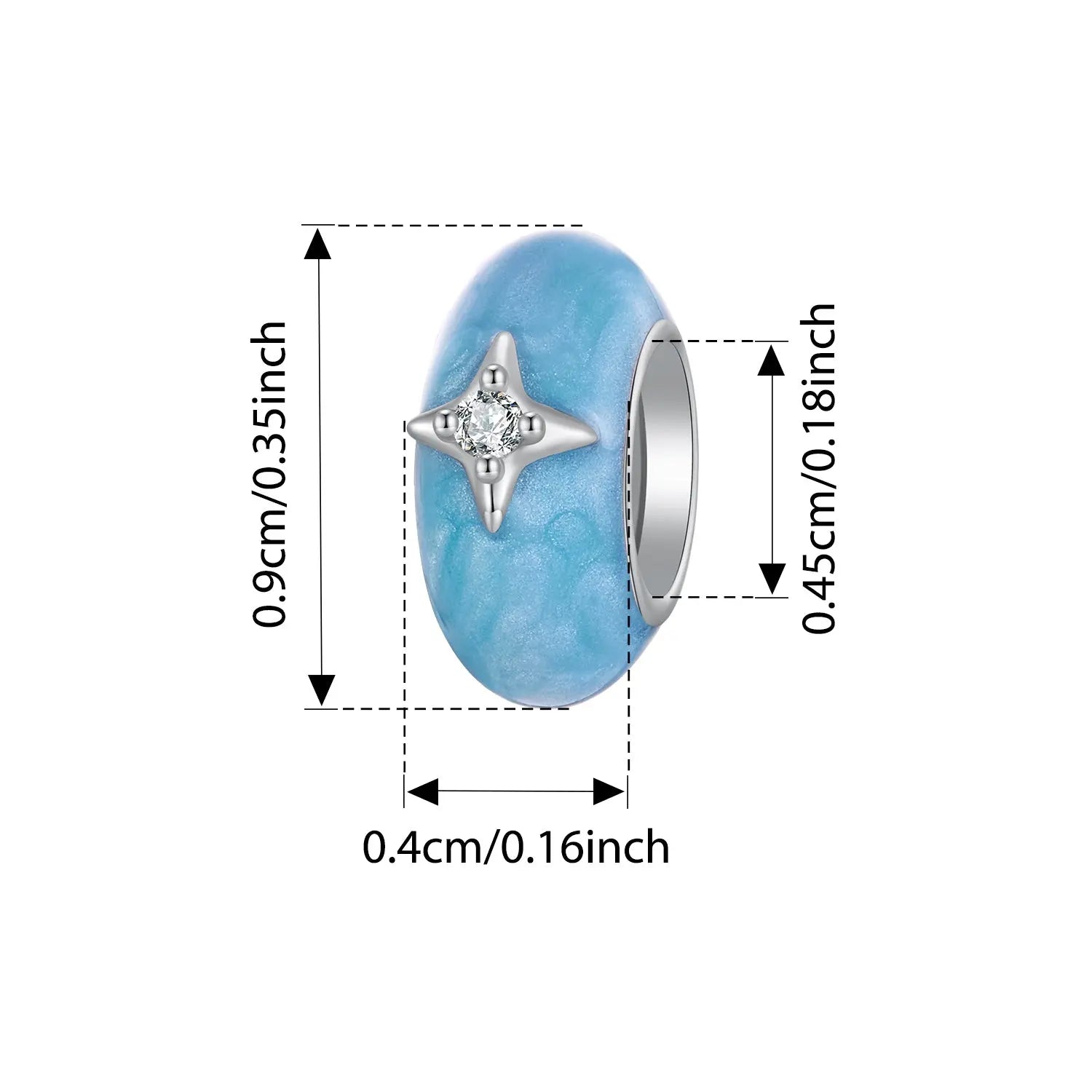 Sterling Silver Star River Spacer Charm Kozy Lumiere