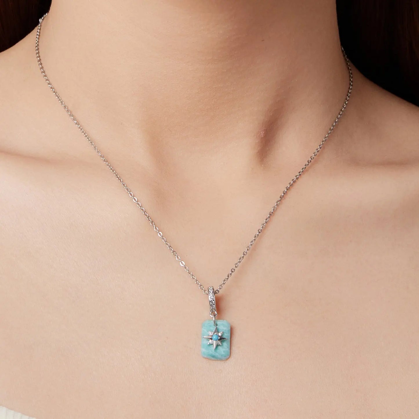 Amazonite Dangle Charm in Sterling Silver Kozy Lumiere