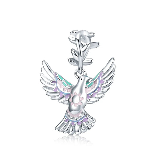 Peace Dove Dangle Charm in Sterling Silver Kozy Lumiere