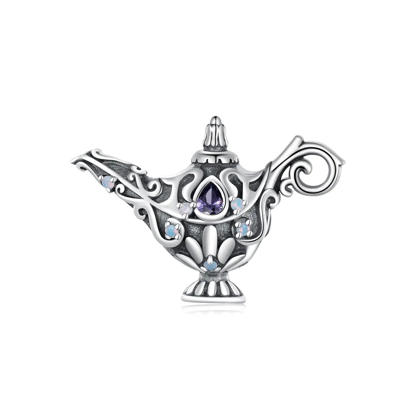 Magic Wishing Lamp Charm Bead in Sterling Silver Kozy Lumiere