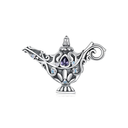 Magic Wishing Lamp Charm Bead in Sterling Silver Kozy Lumiere