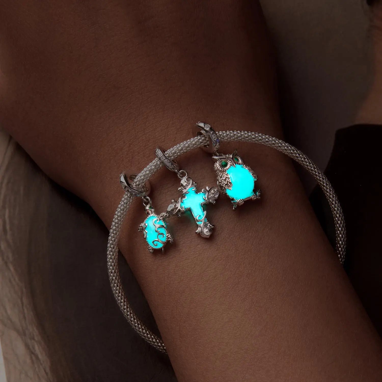 Luminous Cross Dangle Charm in Sterling Silver Kozy Lumiere