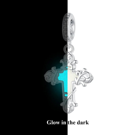 Luminous Cross Dangle Charm in Sterling Silver Kozy Lumiere
