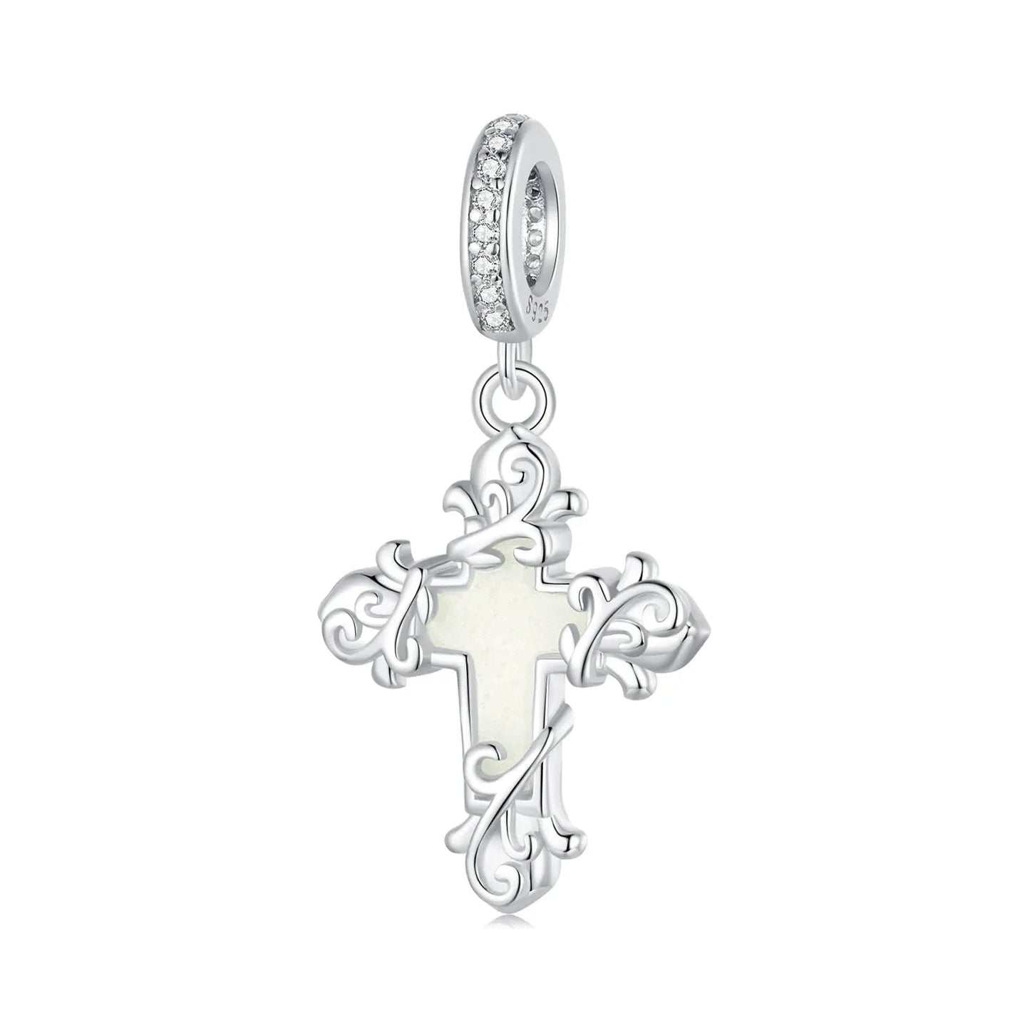 Luminous Cross Dangle Charm in Sterling Silver Kozy Lumiere