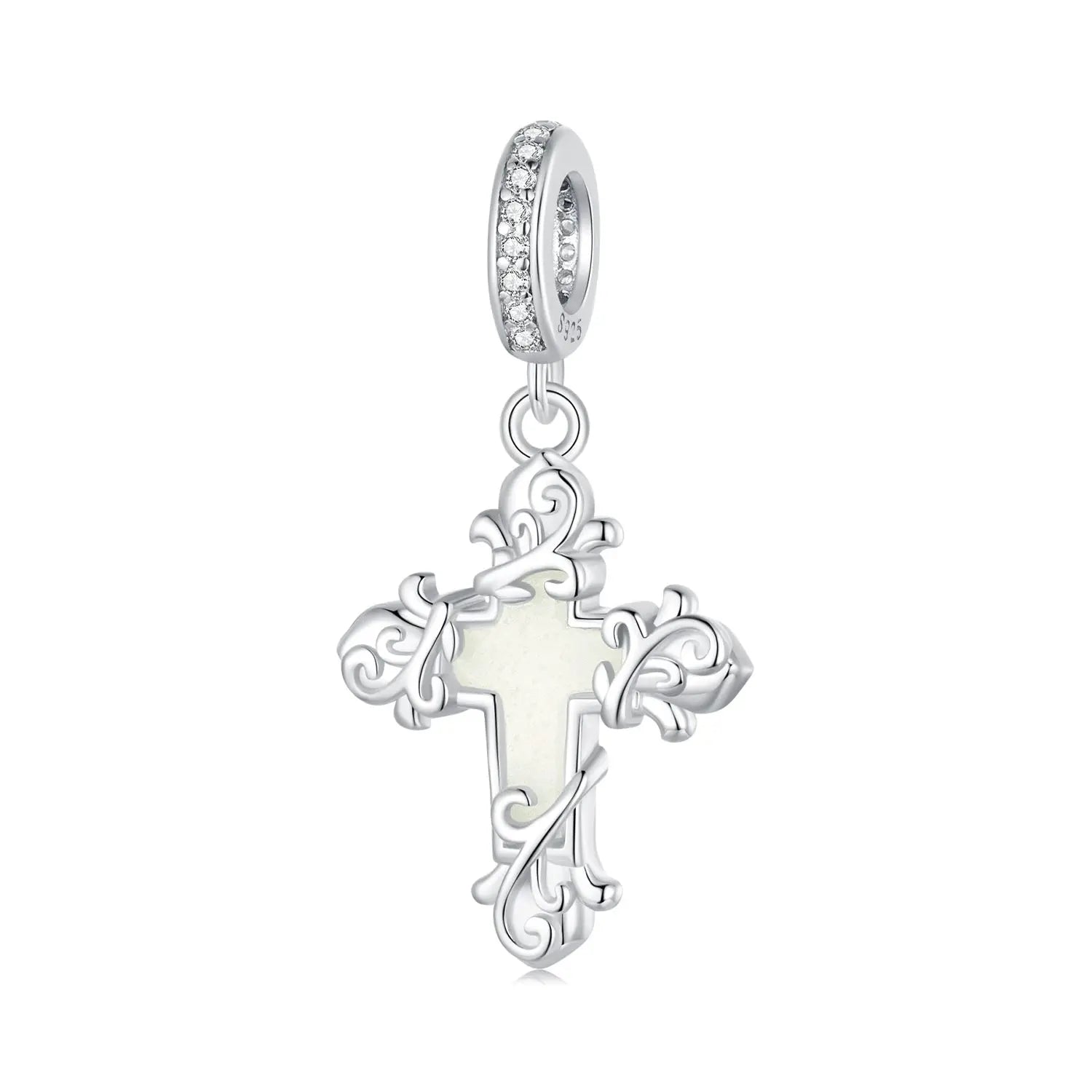 Luminous Cross Dangle Charm in Sterling Silver Kozy Lumiere