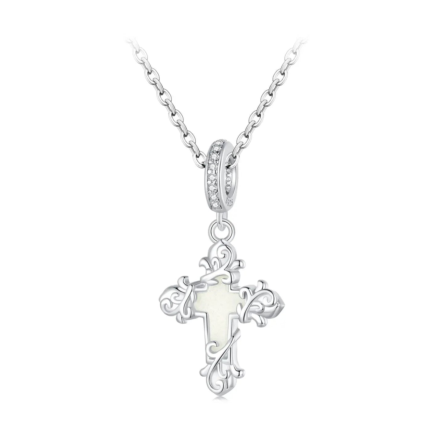 Luminous Cross Dangle Charm in Sterling Silver Kozy Lumiere