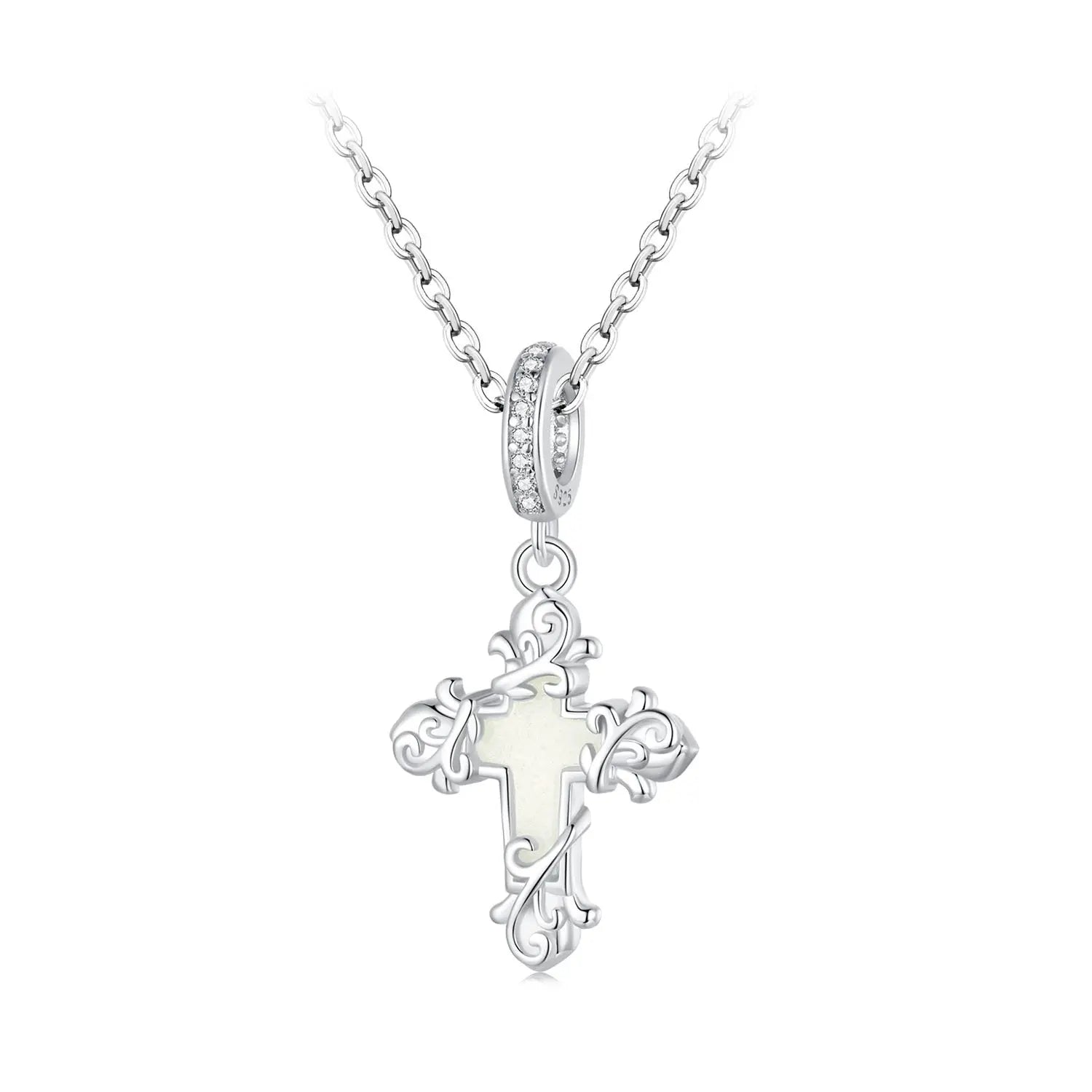 Luminous Cross Dangle Charm in Sterling Silver Kozy Lumiere