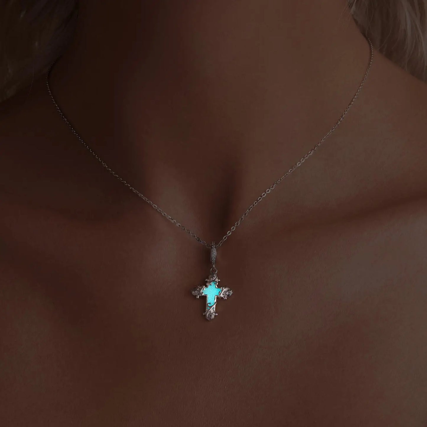 Luminous Cross Dangle Charm in Sterling Silver Kozy Lumiere