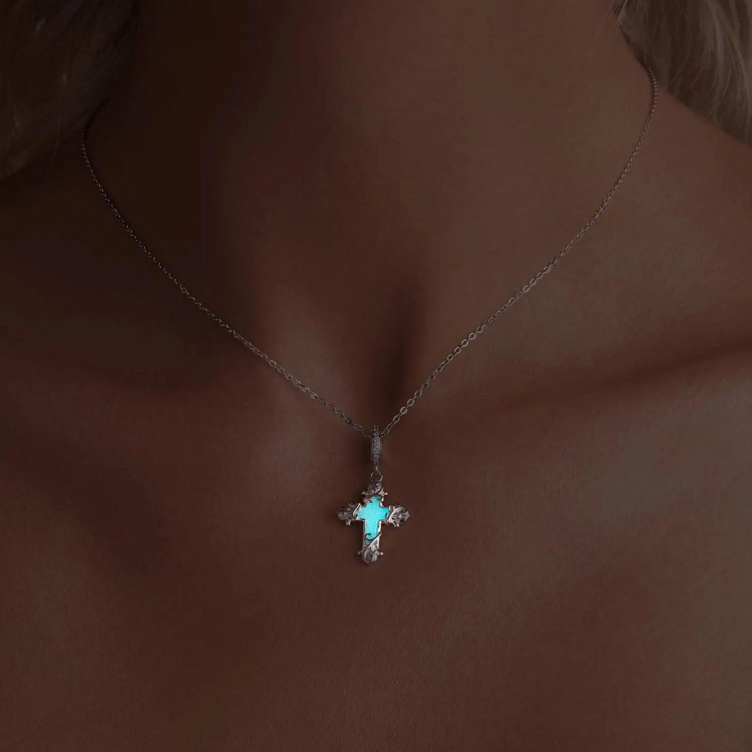 Luminous Cross Dangle Charm in Sterling Silver Kozy Lumiere