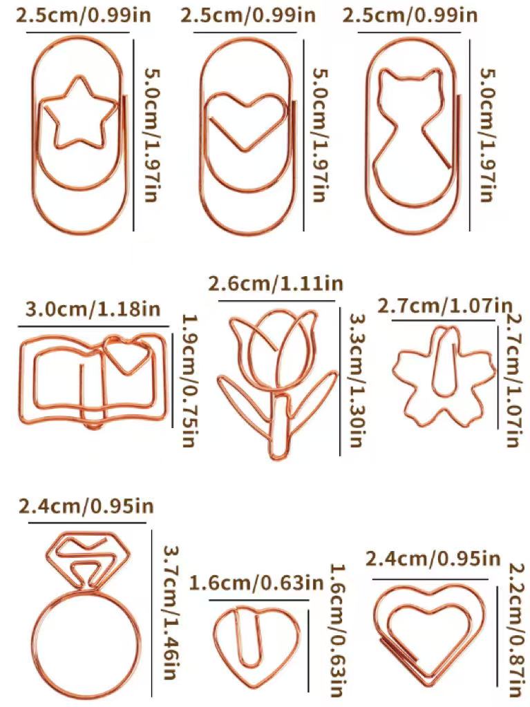 Decorative Metal Paper Clips - Planner Clips