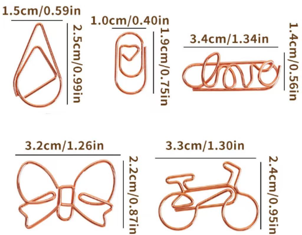 Decorative Metal Paper Clips - Planner Clips