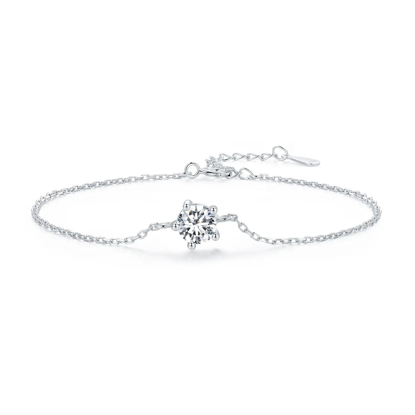 S925 Sterling Silver Moissanite Diamond Chain Bracelet 0.5 ct -1 ct Kozy Lumiere