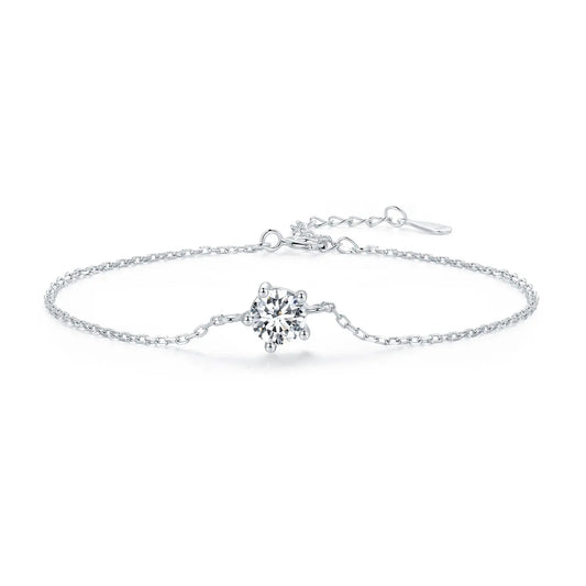 S925 Sterling Silver Moissanite Diamond Chain Bracelet 0.5 ct -1 ct Kozy Lumiere