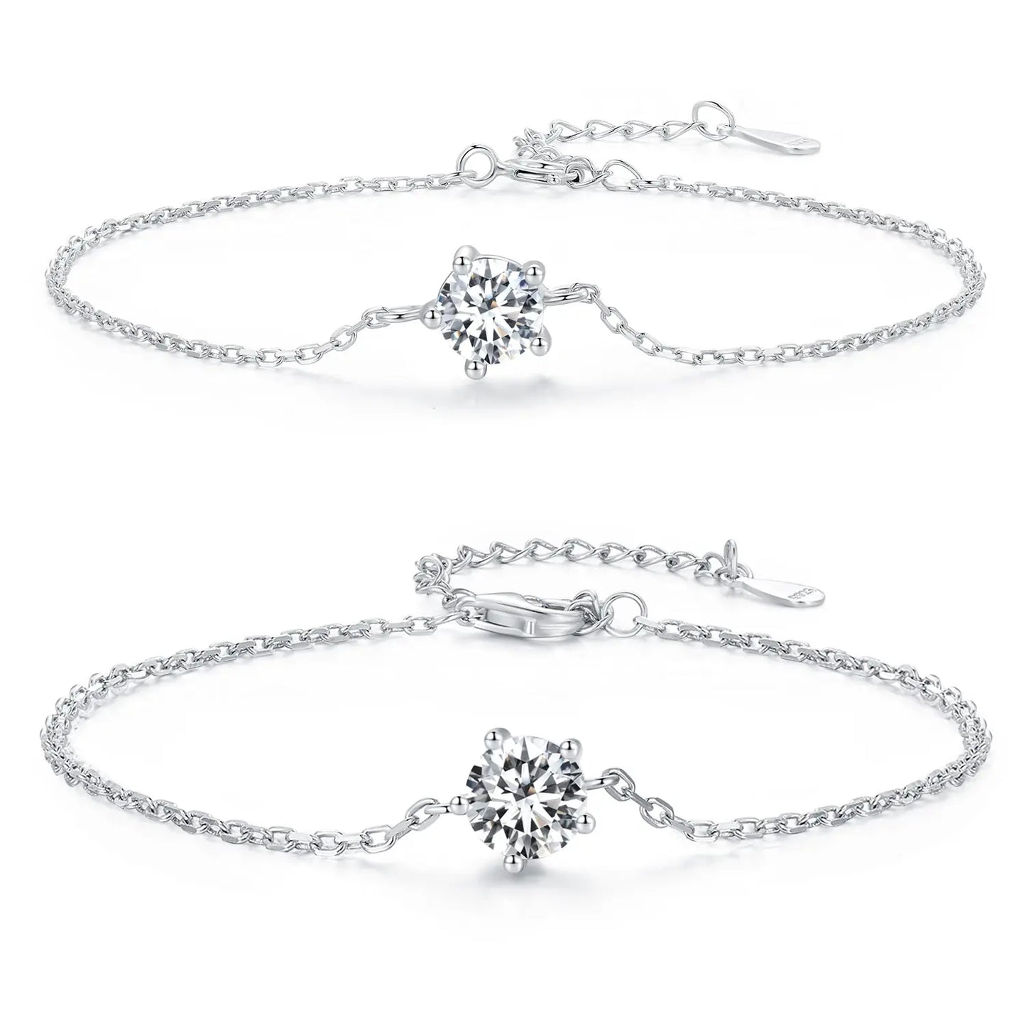 S925 Sterling Silver Moissanite Diamond Chain Bracelet 0.5 ct -1 ct Kozy Lumiere