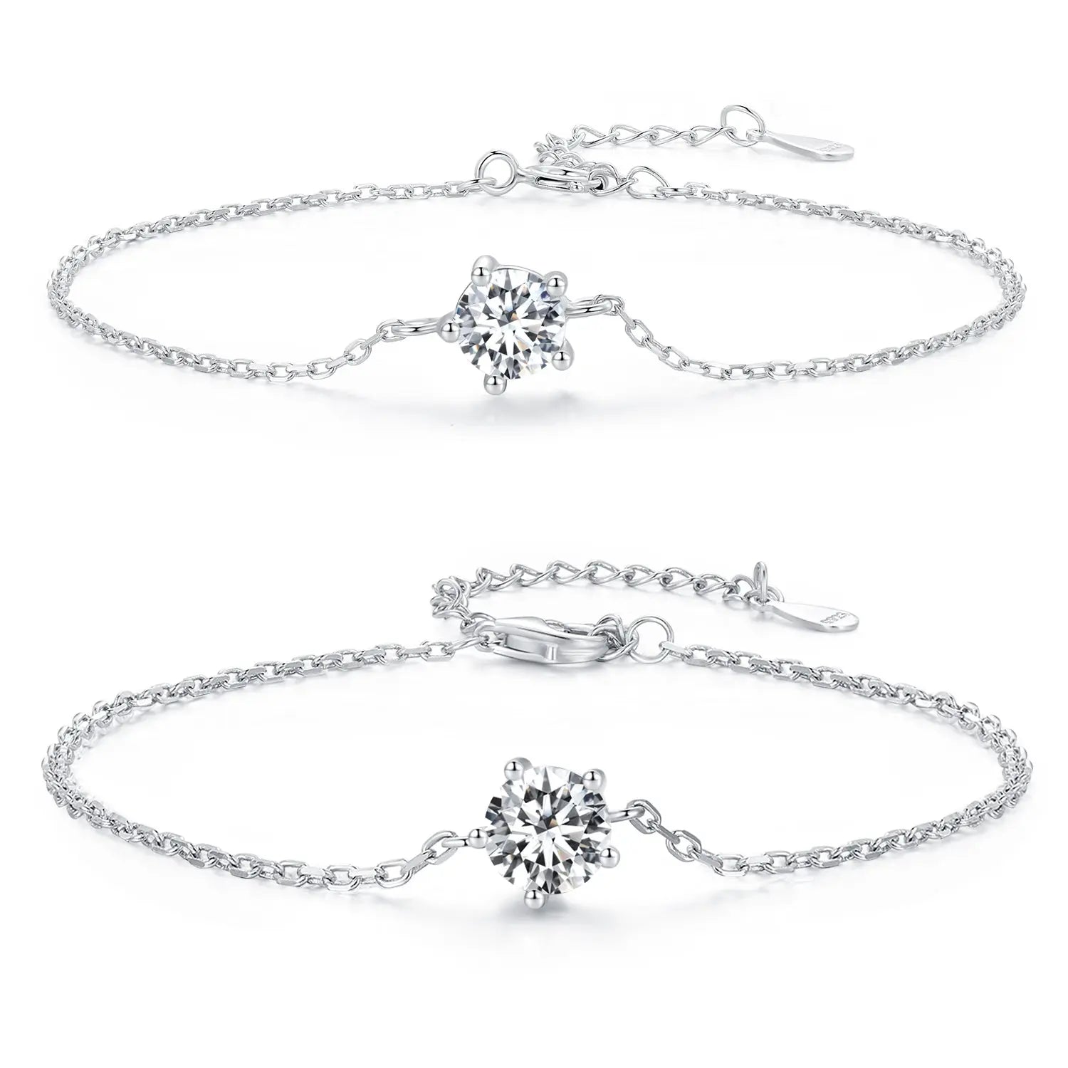 S925 Sterling Silver Moissanite Diamond Chain Bracelet 0.5 ct -1 ct Kozy Lumiere