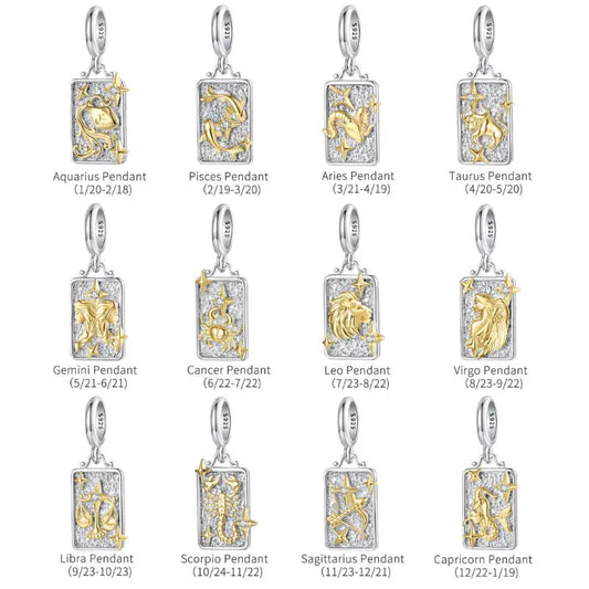 Silver Zodiac Sign Dangle Charm Kozy Lumiere