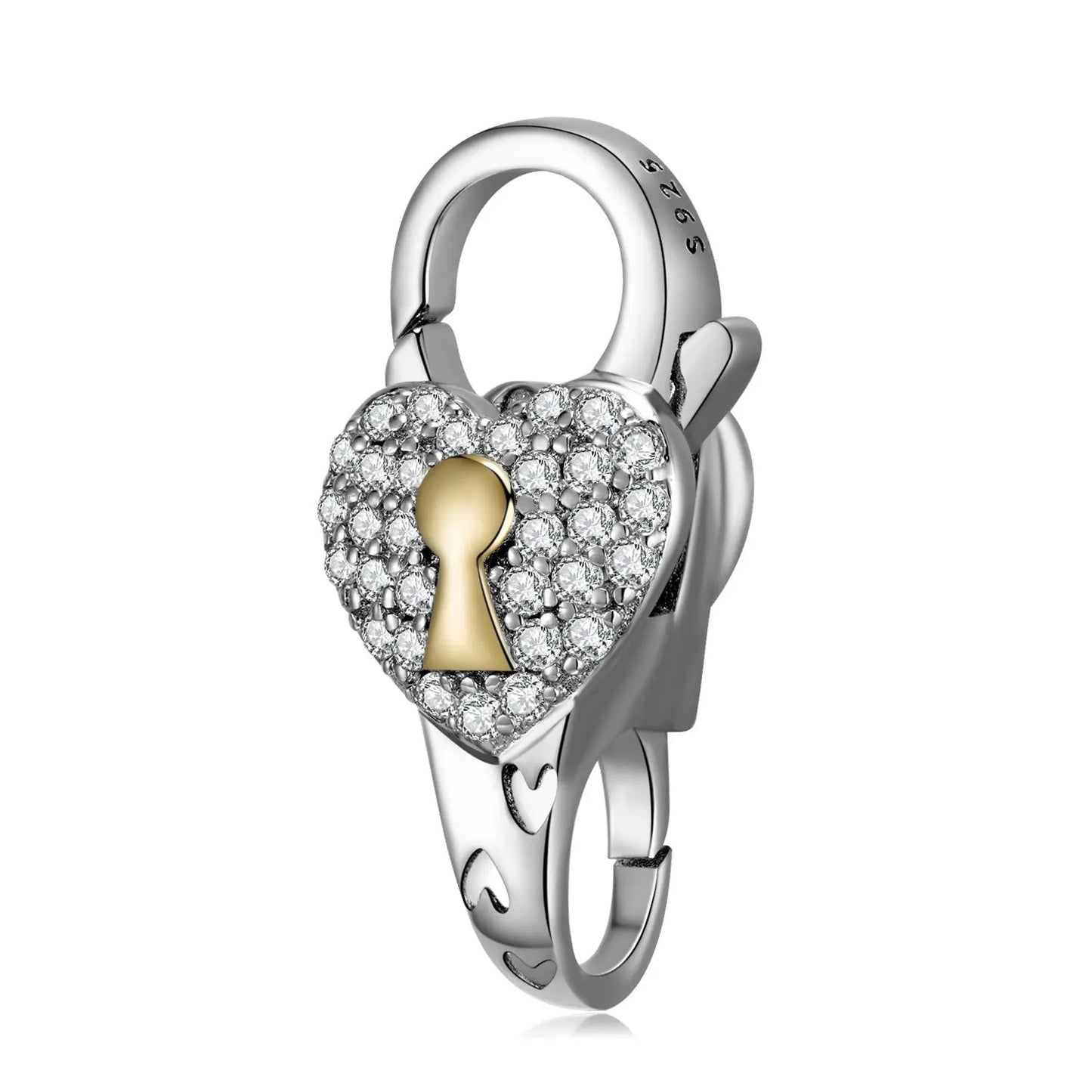 Heart Lock Lobster Clasp for DIY Bracelet in Sterling Silver Kozy Lumiere