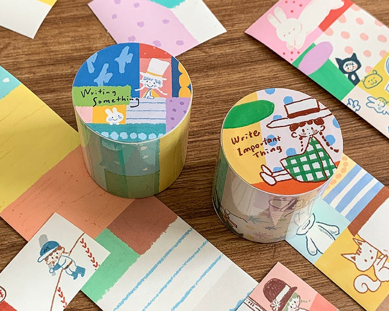 Tear-off writing paper tape roll main image