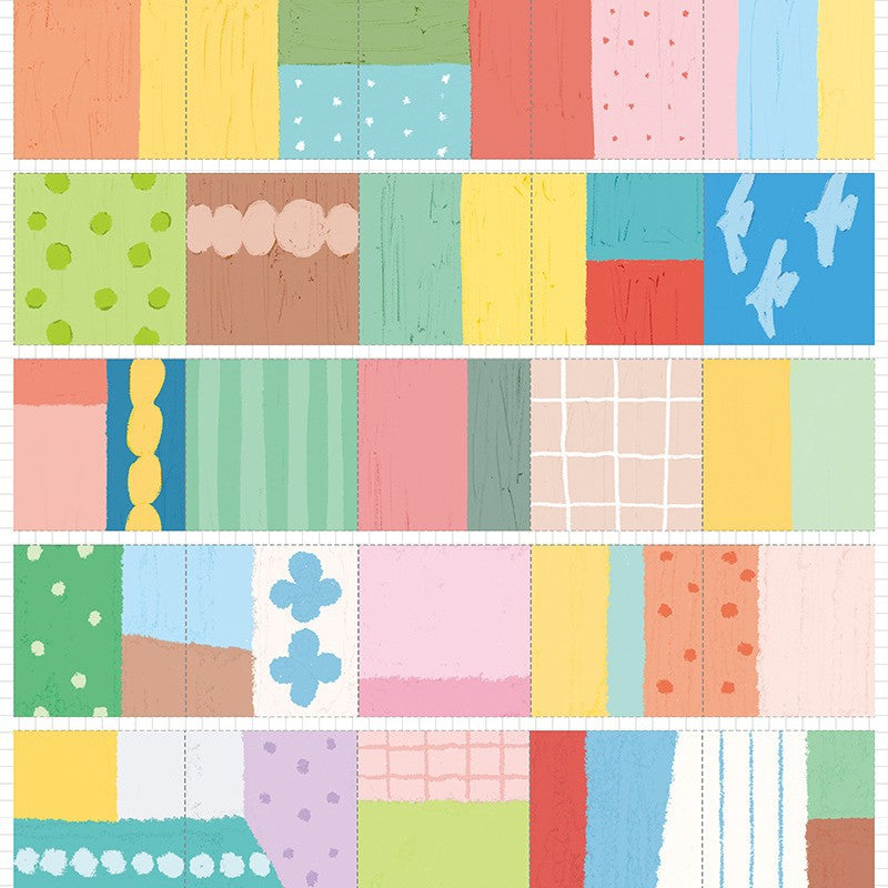 Color Blocks writing paper tape pattern detail