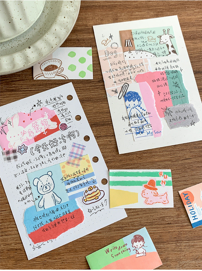 Tear-off writing paper tape journal use detail 1