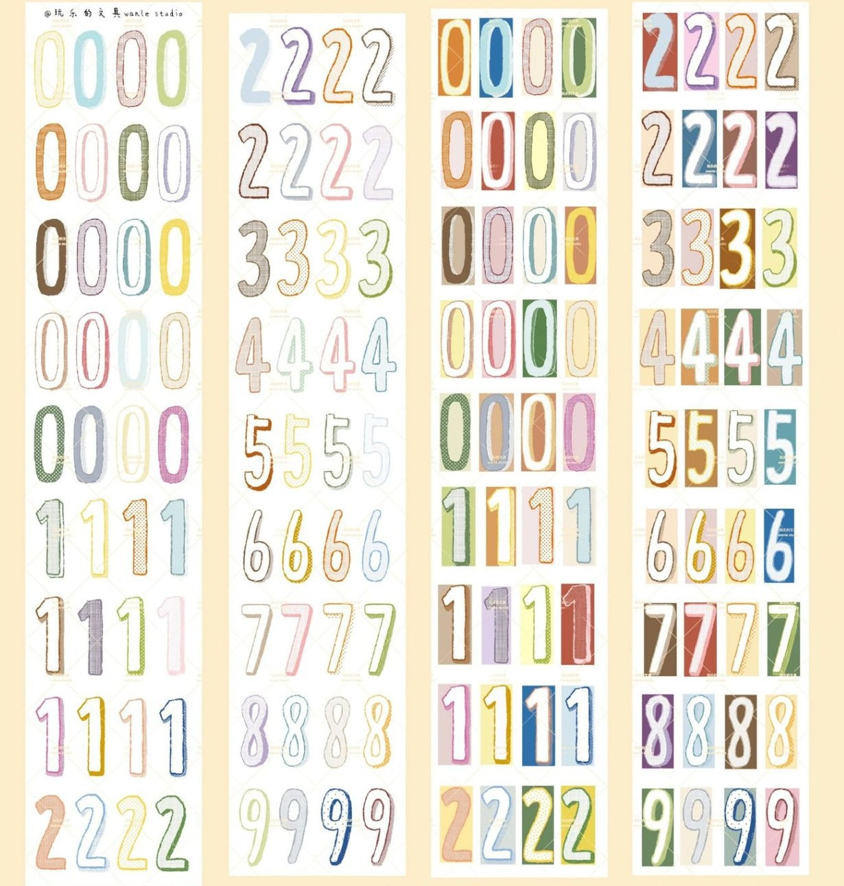 Long Number Tape Roll - Kiss-Cut Washi Paper image 2