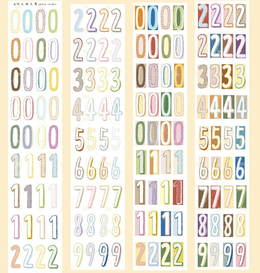 Number washi tape roll for bullet journal dates planner spreads and habit trackers