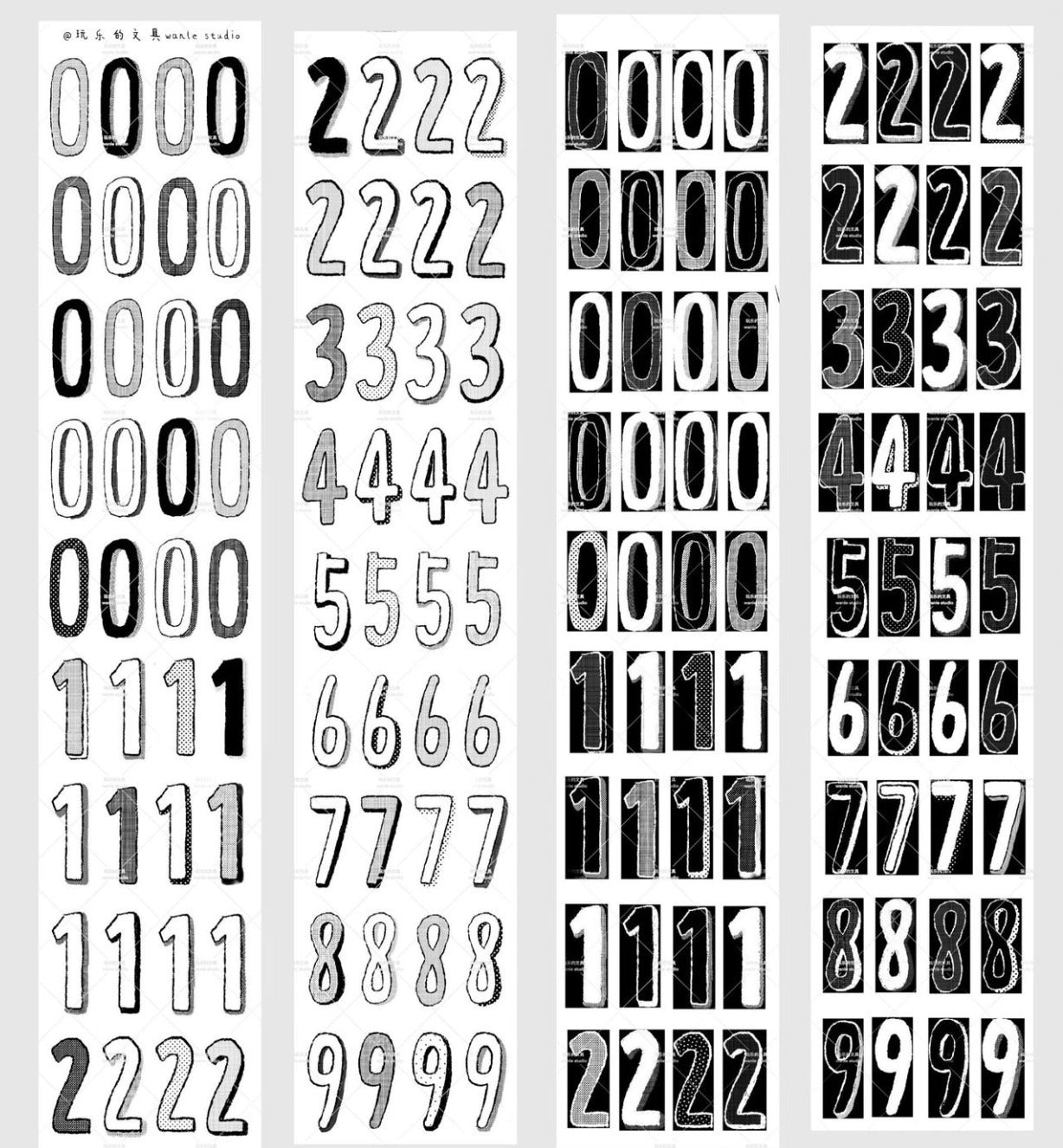 Long Number Tape Roll - Kiss-Cut Washi Paper image 3