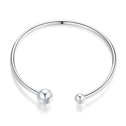 Screw Ball Bangle Silver Charm Bracelet Kozy Lumiere