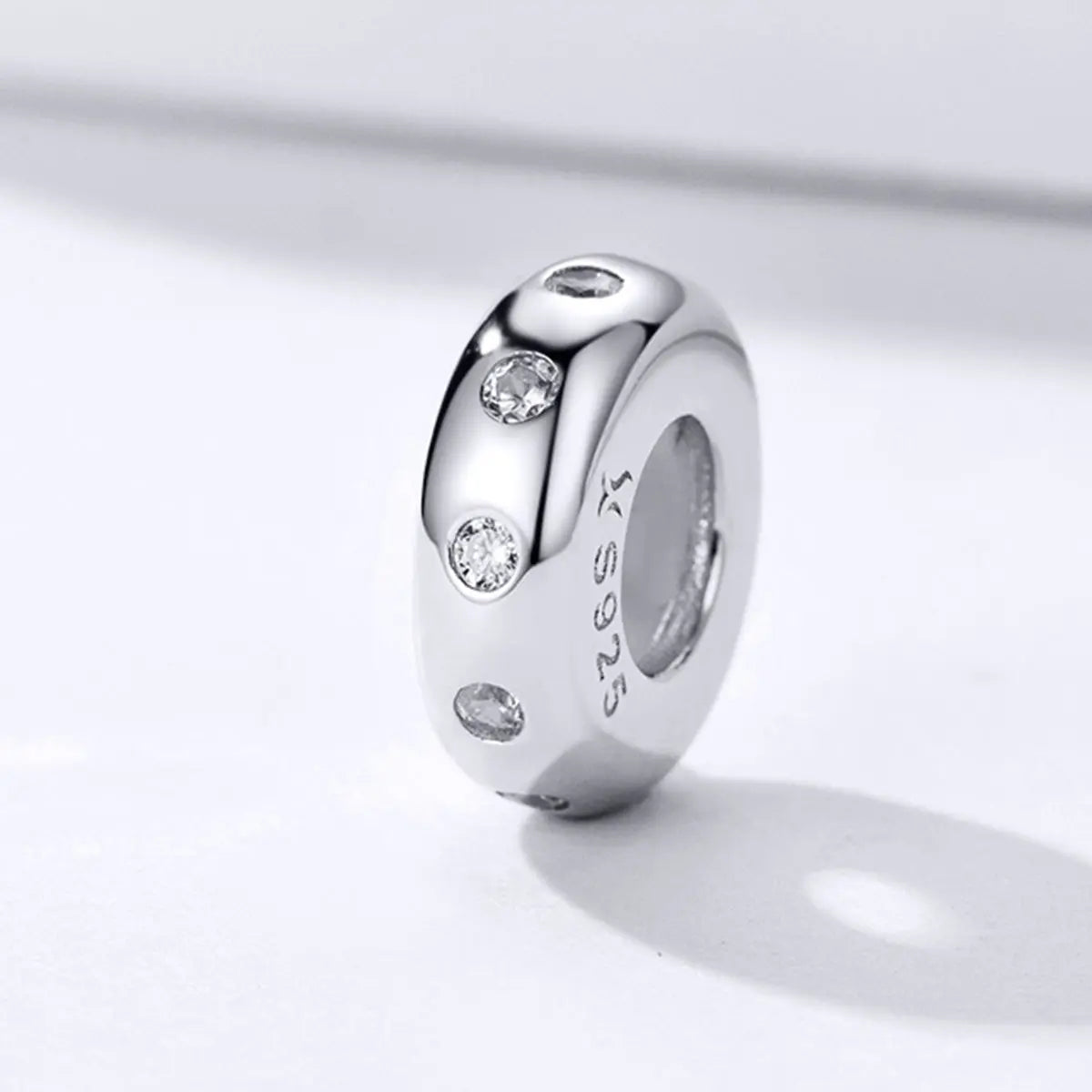 Sterling Silver Diamond Spacer Charm Kozy Lumiere