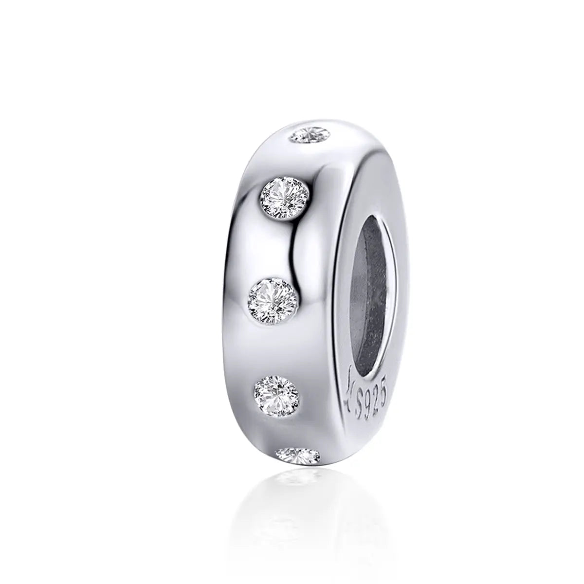 Sterling Silver Diamond Spacer Charm Kozy Lumiere