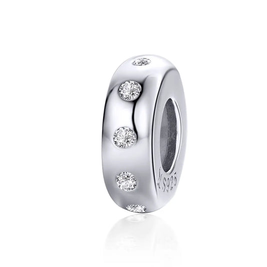 Sterling Silver Diamond Spacer Charm Kozy Lumiere